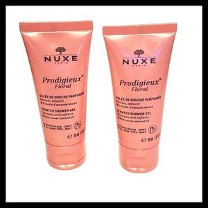 2 x Nuxe Prodigieux Floral Scented Shower Gel 1.0 fl.oz. 30 ml. each Cleanses